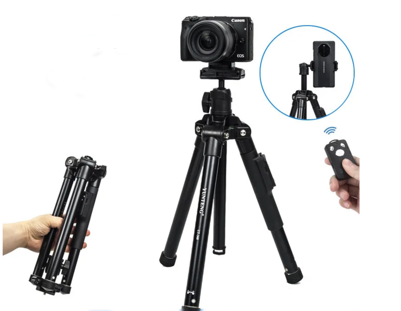 Професійний штатив для смартфона, відеокамери, фотоапарата 36-168 см Yunteng UT-360