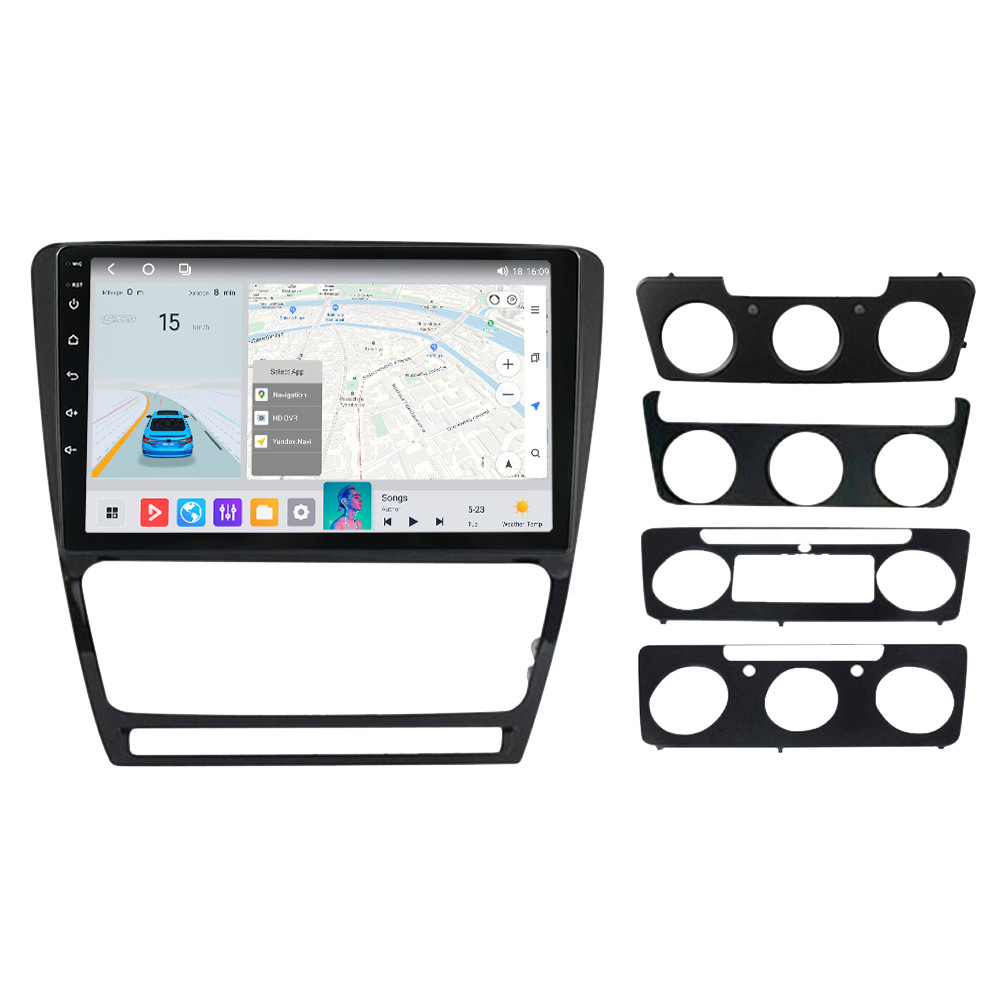 Штатна магнітола MS Skoda Octavia A5 (Black) QleD, фото 1
