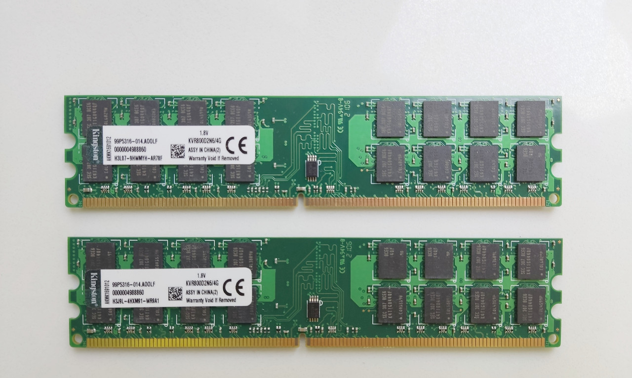 Комплект модулів оперативної пам'яті DDR2 8ГБ (2 х 4GB) AMD 800MHz OEM (KVR800D2N6/4G) socket AM2/AM2+, фото 1