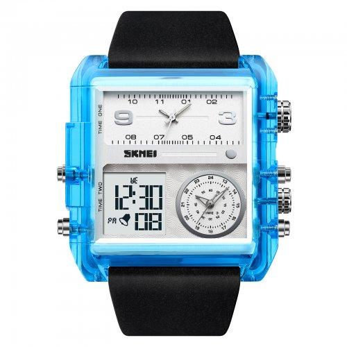 Чоловічий годинник з комбінованою індикацією Skmei 2020BU Blue-Transparent