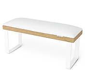 Підставка для манікюру на скошених білих металевих ніжках Spenvi Loft White на коричневій основі