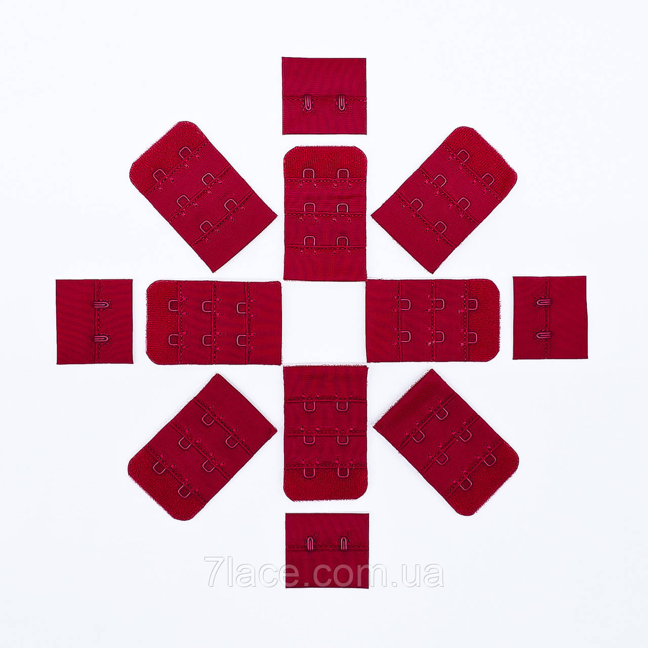 Застібка для бюстгальтера / 2 гачки / колір бордо / замовлення від 1 пари, фото 1