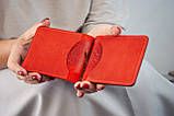 Прижим для грошей шкіряний червоний з тисненням Тризуб Герб України, фото 3