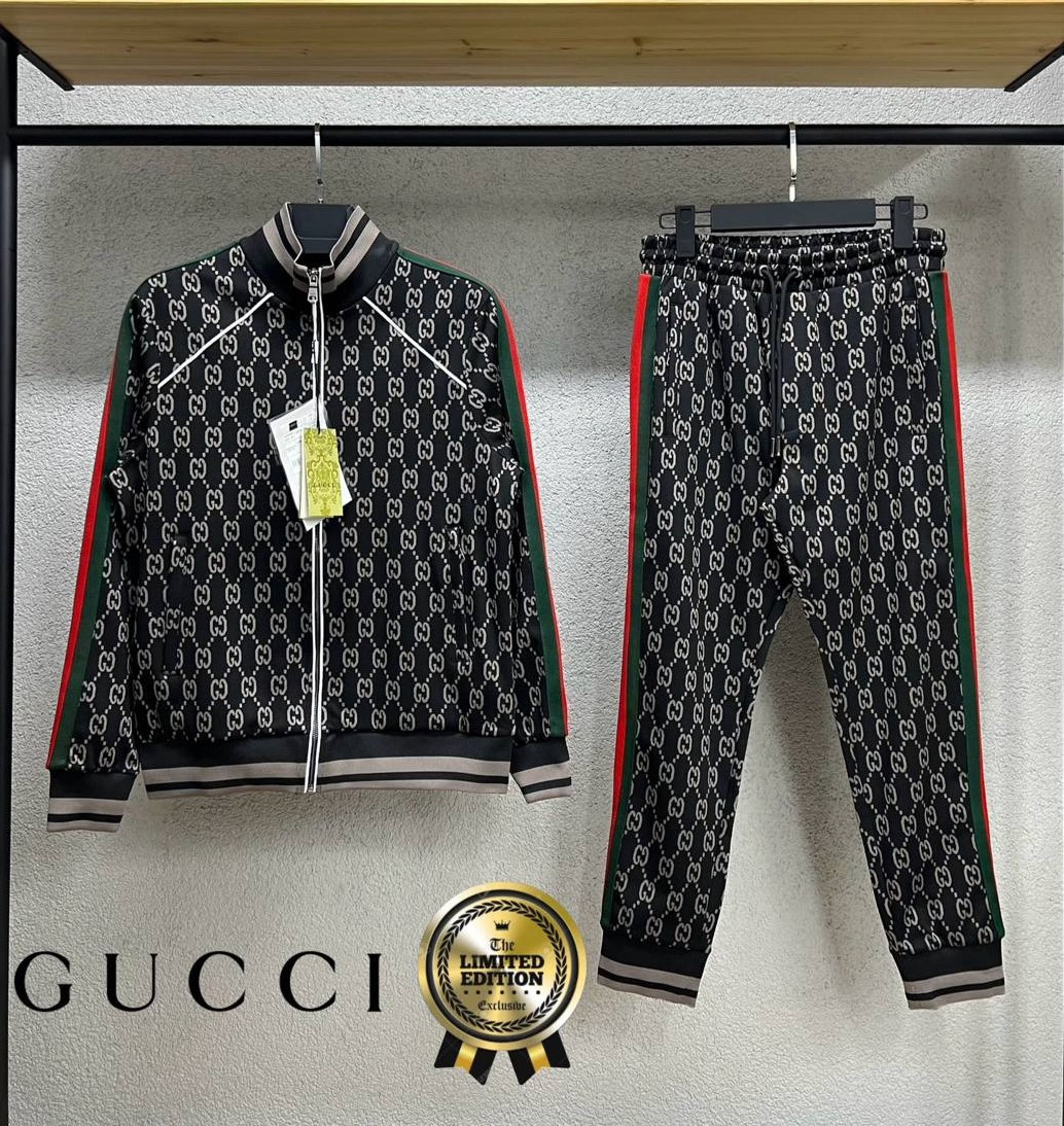 Чоловічий спортивний костюм Gucci CK8173 чорний, фото 1
