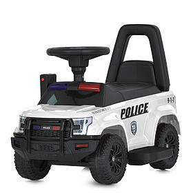 Електромобіль каталка-толокар Ford Police (мотор 20W, акум 6V4AH, музика, світло) Bambi M 5844B-1 Білий