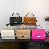 Жіноча класична сумка 1623 з ручкою стьобана крос-боді через плече чорна, фото 9