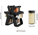Карусель для спецій 18 баночок на підставці, що крутиться, на 360° Spice Rack Чорний, фото 3