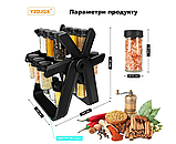 Карусель для спецій 18 баночок на підставці, що крутиться, на 360° Spice Rack Чорний, фото 4