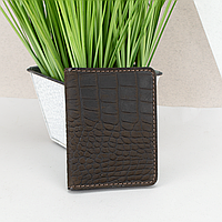 Обкладинка на ID паспорт, права шкіряна на кнопці Handycover 0037 коричнева рептилія