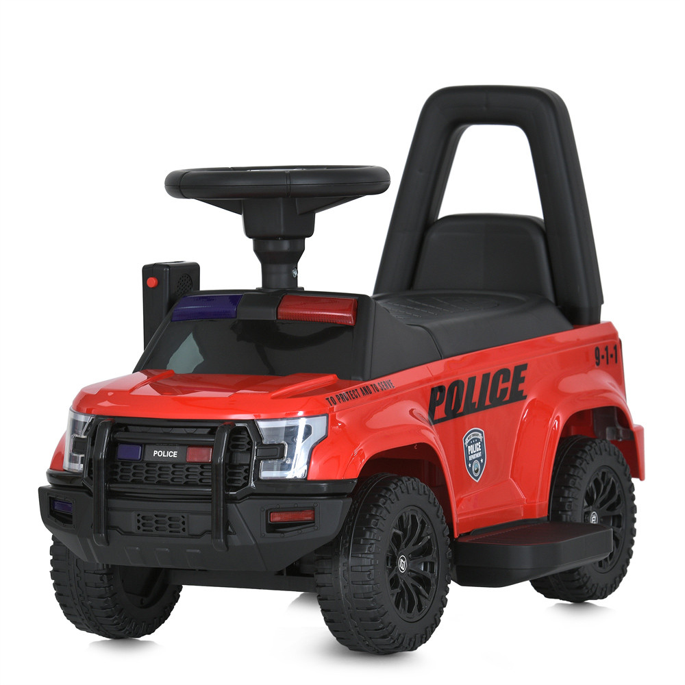 Електромобіль каталка-толокар Ford Police (мотор 20W, акум 6V4AH, музика, світло) Bambi M 5844B-3 Червоний