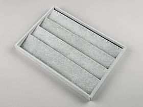 Планшет-вітрина для прикрас  сірого кольору (флокована), ширина 35 см