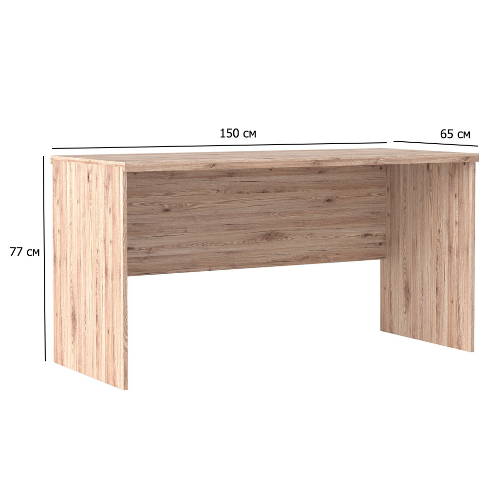 Письмовий стіл без тумби Шанталь 150х65 см дуб санремо світлий в еко стилі для підлітка, фото 1