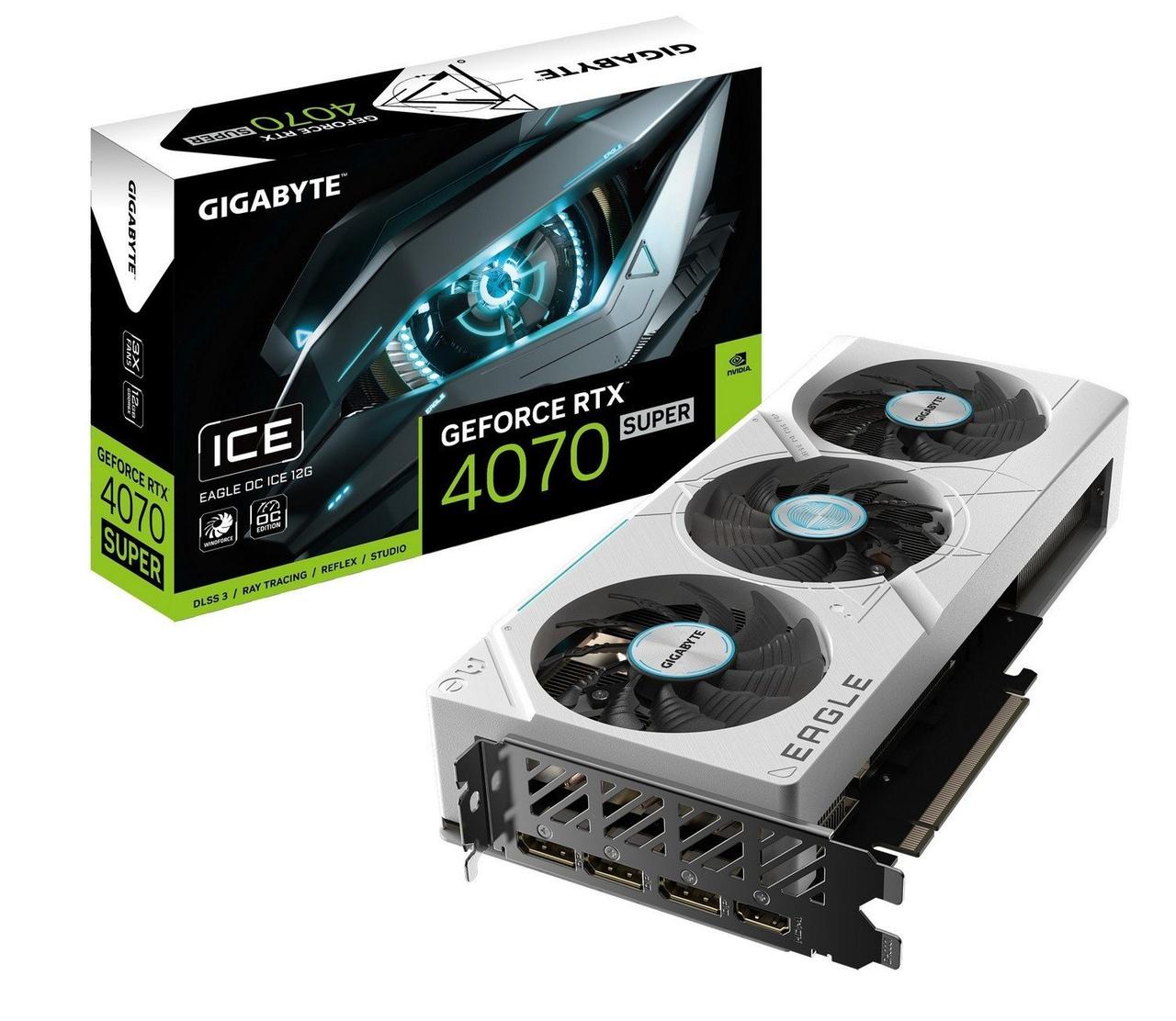 Відеокарта GeForce RTX 4070 Super 12GB Gigabyte Eagle OC Ice (GV-N407SEAGLEOC ICE-12GD)
