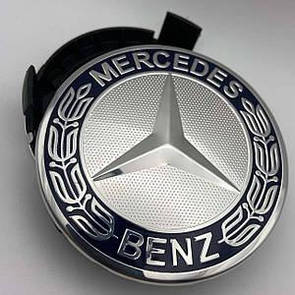 Ковпачок заглушка на диски Mercedes A1704000025 75 мм 70 мм синій герб Мерседес