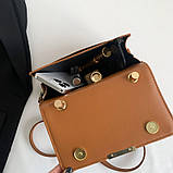 Жіноча класична сумка 1623 з ручкою стьобана крос-боді через плече чорна, фото 8