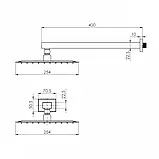 Верхній душ під бронзу Volle Cascada R85 1586.180121 квадратний, фото 2
