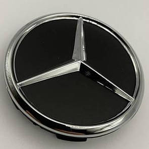 Ковпачок із логотипом Mercedes 60 мм 56 мм чорний матовий мерседес заглушка