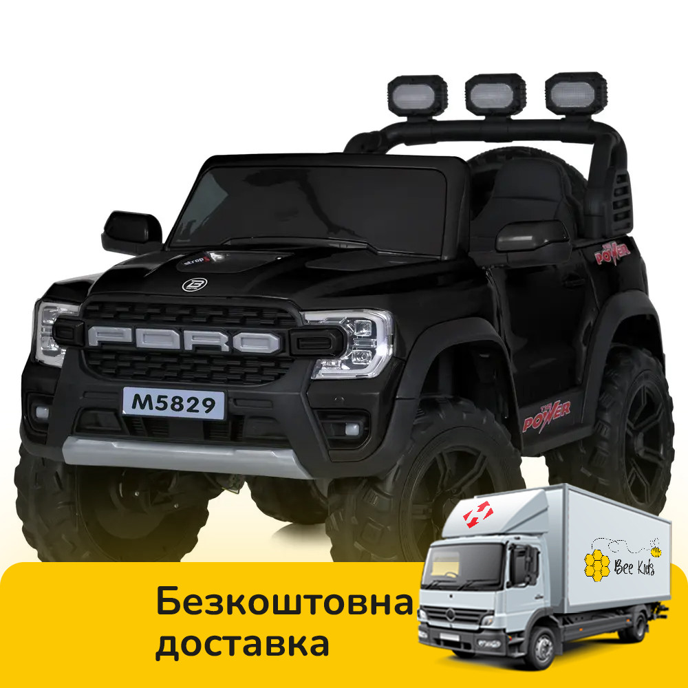 Електромобіль джип Ford (пульт 2,4G, 4 мотори 35W, акум 12V9AH, музика, світло) Bambi M 5829EBLRS-2 Чорний, фото 1