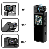 Нагрудна боді-камера L9 з дисплеєм 1.3 дюйма датчик руху акумулятор 1200 мА-год LED-підсвічування, фото 2