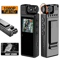 Нагрудна боді-камера L9 з дисплеєм 1.3 дюйма датчик руху акумулятор 1200 мА-год LED-підсвічування