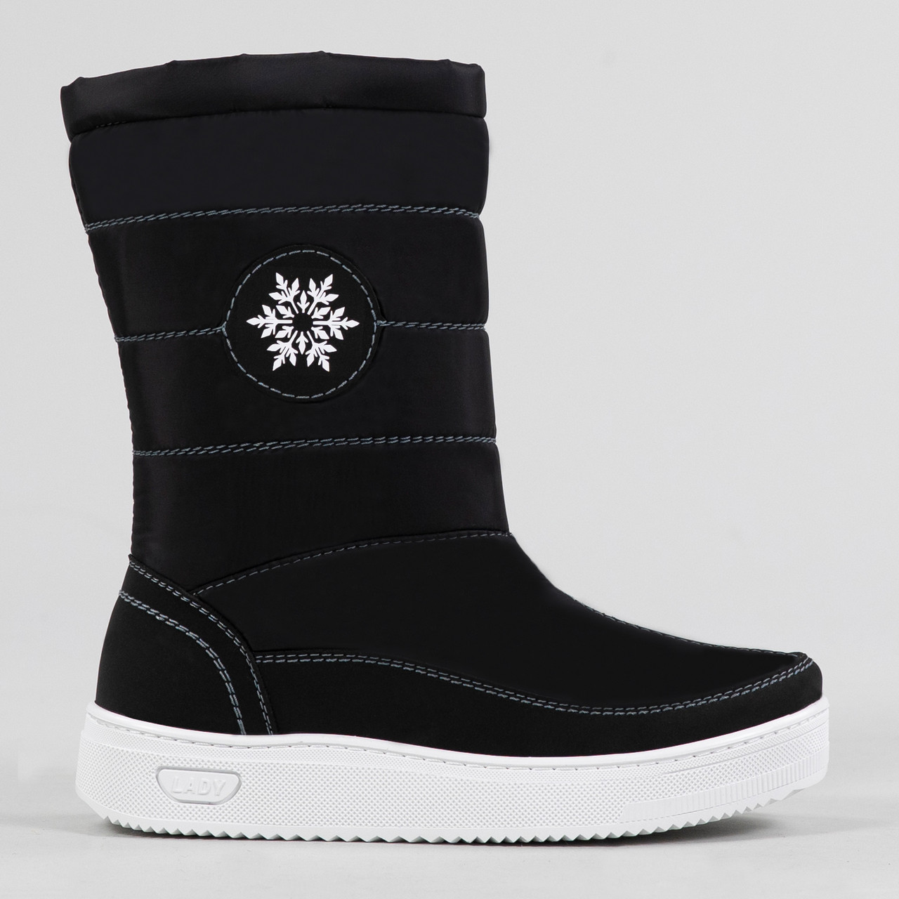 Дутики зимові жіночі з білою підошвою широкі (АБ 8/2)