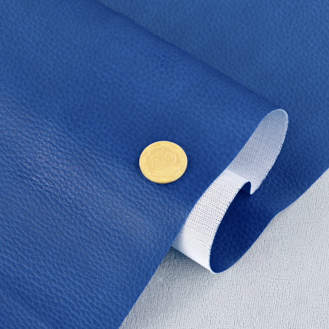 Кожвініл "DOLLARO" меблевий полу-глянец синій, для перетяжки м'якого куточка, дивана, крісел, шир 1.35 м, фото 1