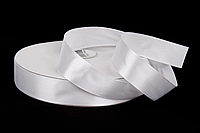 Стрічка атласна 91.4м*25мм біла (#01)