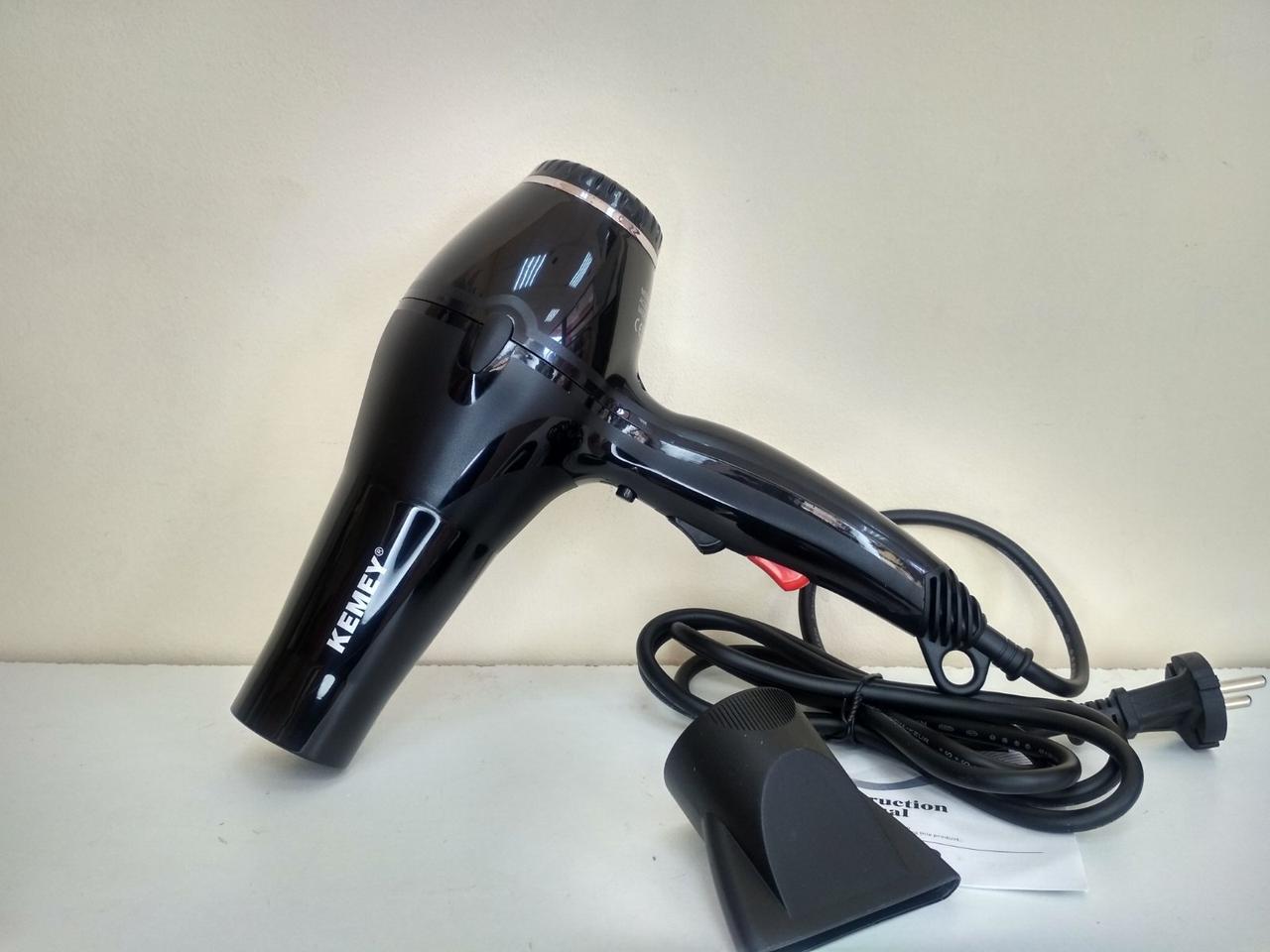 Фен для волосся Kemei KM-9835 з насадкою та іонізацією 3500т, фото 1