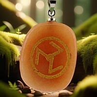 Кулон-амулет из красного авантюрина "Трискелион"