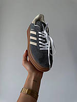 Сірі кросси жіночі Adidas Gazelle. Модне взуття жіноче Адідас Газель., фото 4