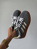Сірі кросси жіночі Adidas Gazelle. Модне взуття жіноче Адідас Газель., фото 5