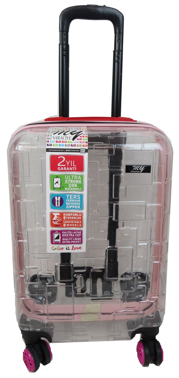 Прозора маленька пластикова валіза + комплект органайзерів 42L My Luggage, фото 1