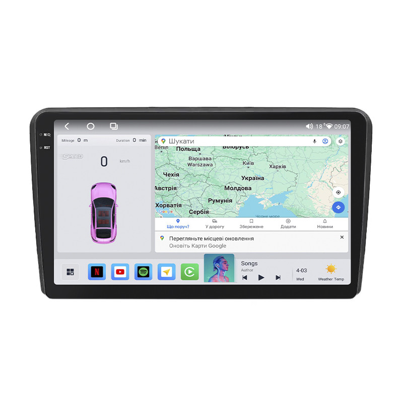 Штатна магнітола Lesko для Audi S3 II (8P) Рестайлінг 2008-2012г 9" 4/64 QLED CarPlay 4G Wi-Fi GPS 360 Prime
