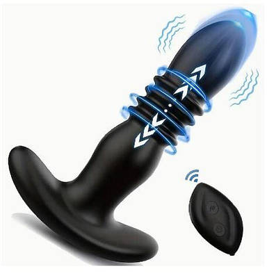 Вібромасажер вібратор телескопічний ділдо Flight of Fancy анальний масажер чорний