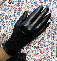 Зимові жіночі шкіряні рукавички