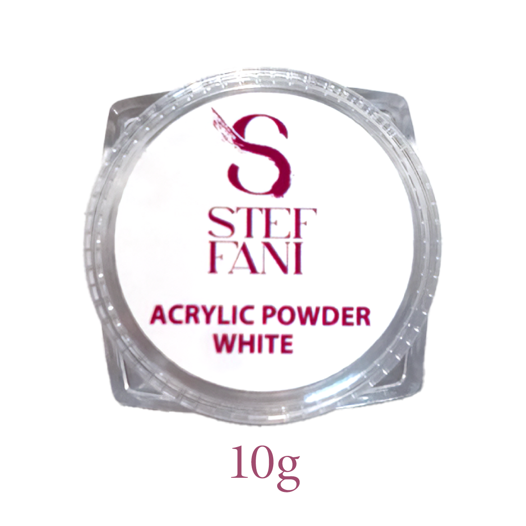 Акрилова пудра Steffani Acryl powder white №02, 10 грам
