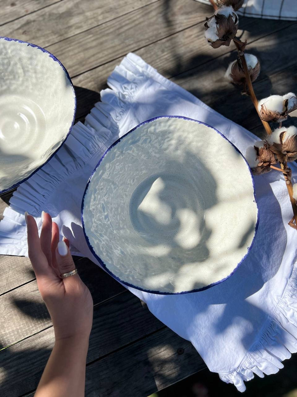 Тарілка для Пасти Корал Синій Лофт