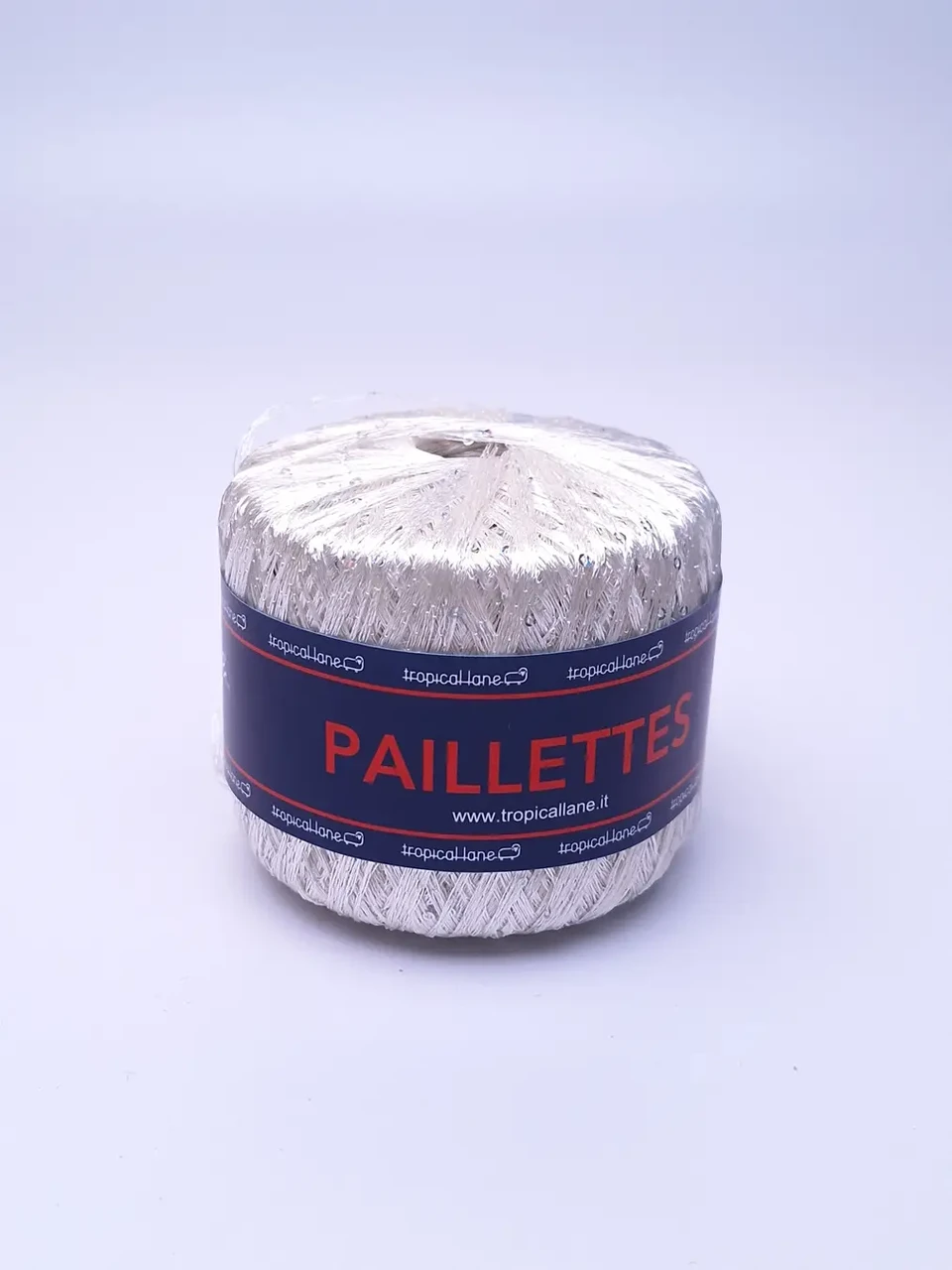 Пряжа Paillettes/Паллетс, білий (паєтка голографічна) 407