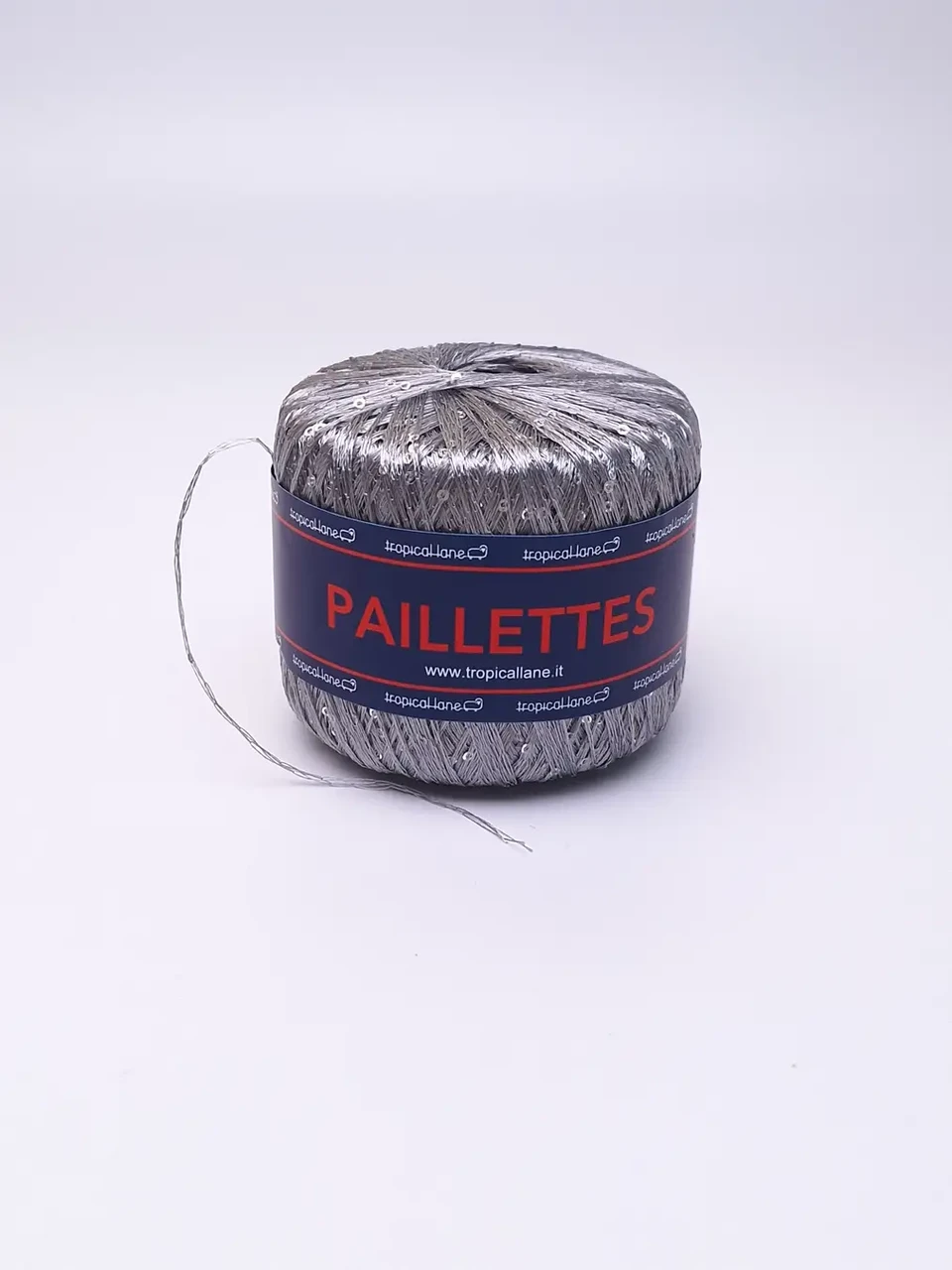 Пряжа пайєтка Paillettes/Паллетс, срібло 412