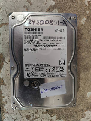 Жорсткий диск Вінчестер HDD 500 Gb / Гб Toshiba DT01ACA050 3.5" SATA3 No 24200801, фото 1