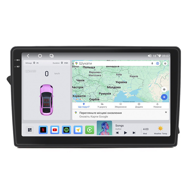Магнітола 9" Lesko для Audi A4 IV (B8) Рестайлінг 2011-2015г 4/64 QLED CarPlay 4G Wi-Fi GPS огляд 360 Prime