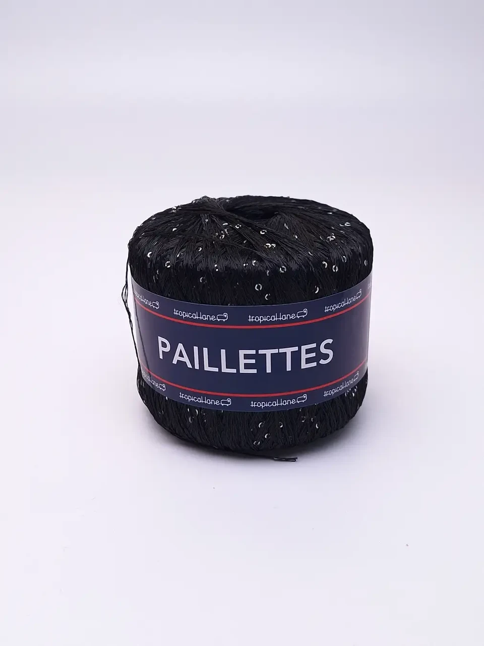 Пряжа паєтка Paillettes/Паллетс, чорний (паєтка голографічна) 408