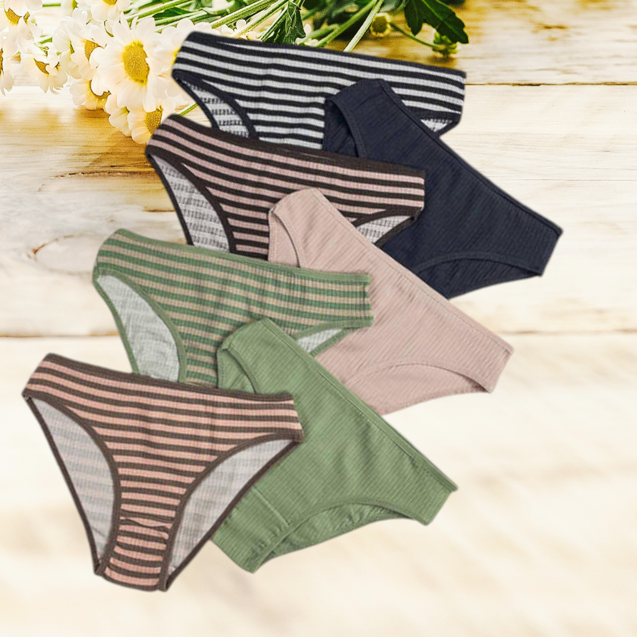 Жіночі трусики хлопкові рубчик Nicoletta набір 7 шт Розміри XL XXL, фото 1