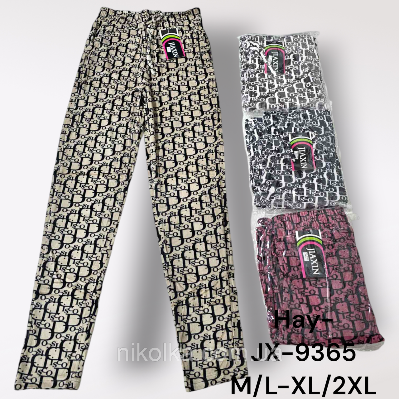 Спортивні велюрові штани для жінок оптом, M/L-XL/2XL рр., арт. Hay-JX-9365, фото 1