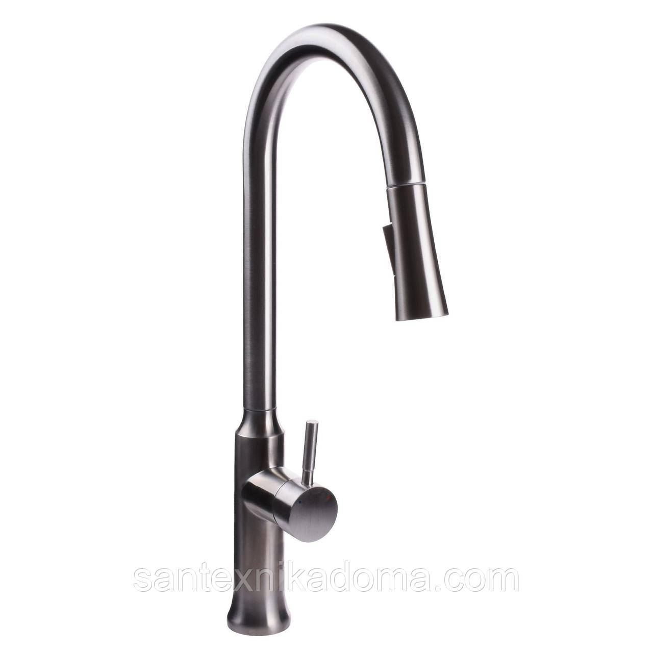 Змішувач на кухню Globus Lux ALPEN SBT1-2033 нержавіюча сталь