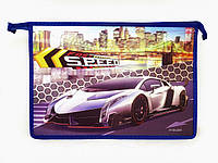 Папка шкільна на блискавці А4 з 3D ефектом "Speed cars" 23 х 32 х 6 см SC1