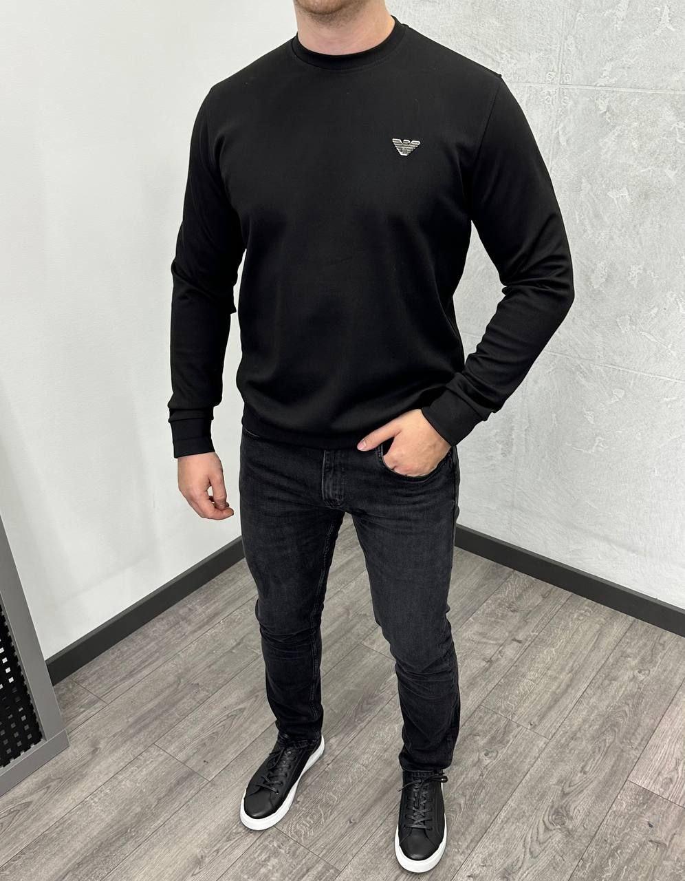 Чоловіча кофта світшот Armani H4637 чорна XXL