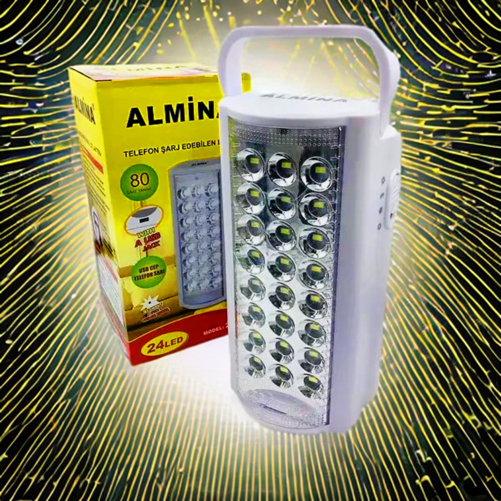 Ліхтар Almina DL-2424 24 LED переносна лампа з повербанком || вбудований акумулятор, фото 1