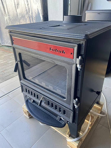 Чугунная печь-камин с варочной поверхностью на дровах Sabah S106 13 кВт ...
