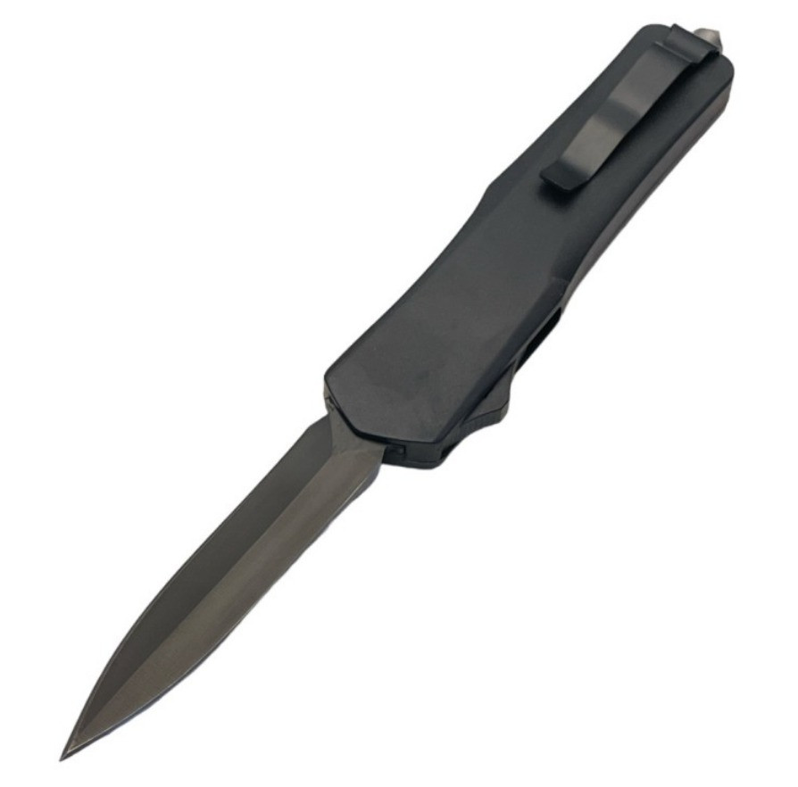 Викидний ніж фронтальний 2147 з кліпсою та склобоєм 23см Black (7_01070)